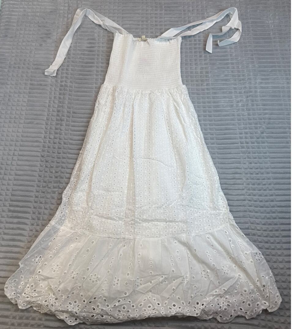 NWT ee:some Off White Lace Midi Boutique Womens Medium Dress Beach Party New
